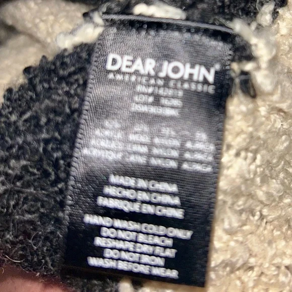 Dear John Adrien V Neck Sweater Black Crème Stripe Size XL - Picture 8 of 8